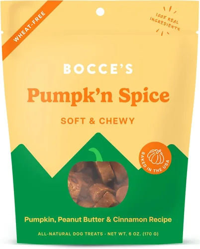 Bocce’s Bakery - Golosinas de calabaza y especias para perros, golosinas diarias sin trigo, hechas con ingredientes reales, horneadas en Estados