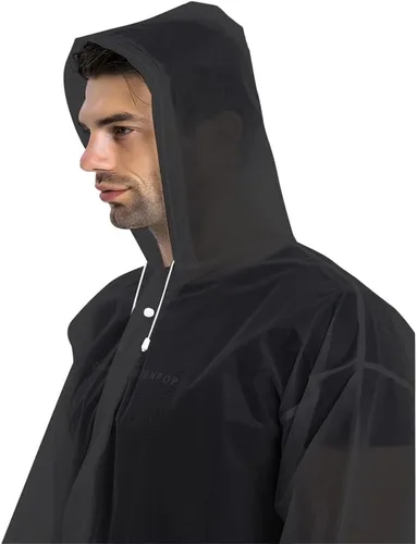 Miniatura 32 de Abrigos de lluvia (paquete de 2) – Ponchos de lluvia reutilizables de EVA para adultos, chaquetas impermeables para hombres y mujeres