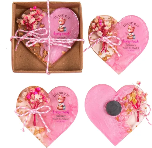 Miniatura 24 de HTF - Paquete de 5 imanes personalizados de resina epoxi para baby shower, regalos para baby shower, regalos de baby shower, revelación de género