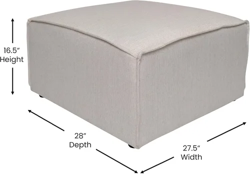 Miniatura 2 de Flash Furniture Bridgetown - Módulo otomano de tela para sofá seccional, sofá modular personalizable, otomano, color crema