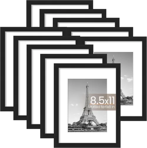 Miniatura 7 de upsimples - Juego de 10 portarretratos de 8 x 10 pulgadas, para fotos de 5 x 7 pulgadas con paspartú o 8 x 10 pulgadas sin él, collage de varios