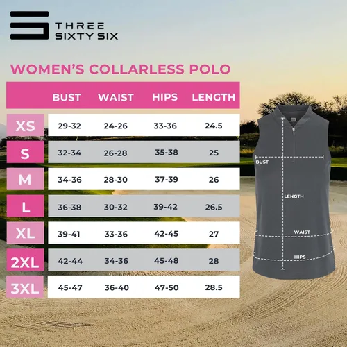 Miniatura 6 de Three Sixty Six Polo de golf sin mangas para mujer, sin cuello, con cremallera, de secado rápido, para mujer