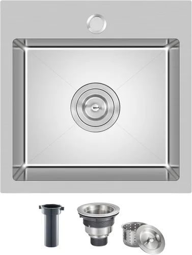 Miniatura 13 de Fregadero de cocina empotrable cepillado de 22 pulgadas, Fregadero de preparación de barra de cocina de montaje superior de acero inoxidable SUS304