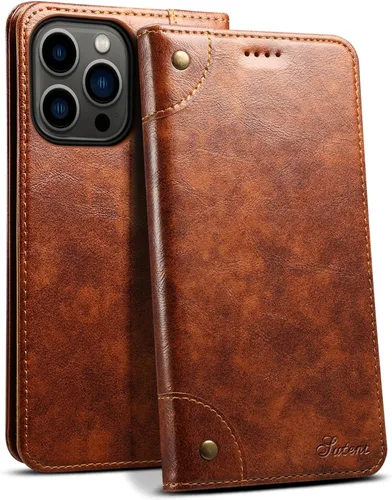 Miniatura 9 de SINIANL Funda compatible con iPhone 15, funda de piel azul con soporte magnético, soporte para tarjetas de crédito, funda tipo cartera
