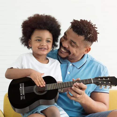 Miniatura 9 de Moukey Guitarra acústica de 30 pulgadas para principiantes, niños y jóvenes, 1/4 tamaño Dreadnought Guitarra Acustica Kit con póster de acordes