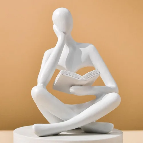 Miniatura 9 de UTTCMK Estatua de pensador para decoración de estantería, arte abstracto, escultura de pensador, estética, decoración moderna del hogar para sala