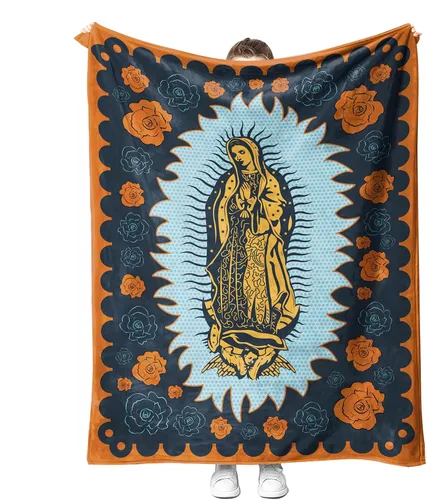 Miniatura 9 de Manta de Virgen María, regalos de Nuestra Señora de Guadalupe, manta cálida y acogedora de franela de microfibra para todas las estaciones, 59 x 79