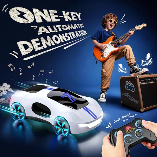 Miniatura 7 de AEROQUEST Coche de Control Remoto con Detección de Gestos, Coche de Acrobacias RC de Derrape con Luz, Spray y Sonido, 2.4GHz Juguetes de Coches RC