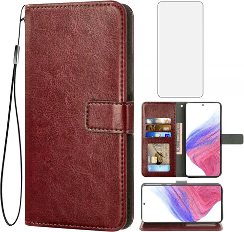 Miniatura 4 de Funda compatible con OnePlus 10 Pro One Plus 10Pro 5G, protector de pantalla de vidrio templado y soporte de cuero para tarjetas de teléfono celular