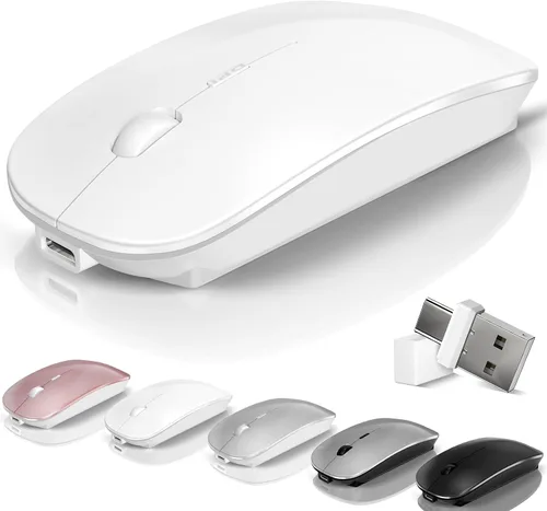 Miniatura 9 de Kovess Ratón para Laptop Inalámbrico Bluetooth - MacBook Air Mac Pro PC iPad Ratón Óptico Recargable Silencioso con Jiggler Interruptor de Modo Dual