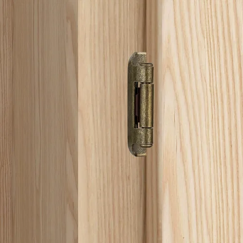 Miniatura 3 de Paquete de 4 (2 Pares) Bisagras de Gabinete de Latón Antiguo para Puerta de Gabinete de Cocina, Envolvente Parcial de Cierre Automático