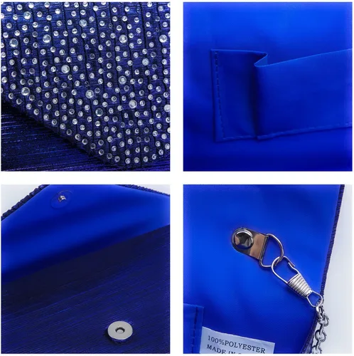 Miniatura 5 de Dasein Bolso de mano con satén satinado para mujer, tipo embrague, para noche, bandolera, bolsos, fiesta, graduación, boda, sobre