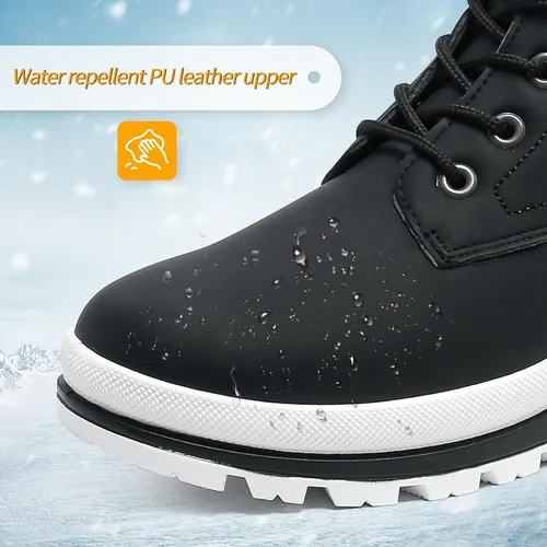 Miniatura 4 de kufeiti Botines de moda para mujer, botas de invierno con forro de piel, botas de nieve con cremallera para mujer
