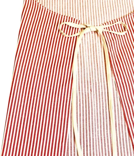 Miniatura 6 de AFUN Delantal de mezcla de algodón ajustable a rayas con bolsillos para mujeres y hombres (negro/rojo1, 2)