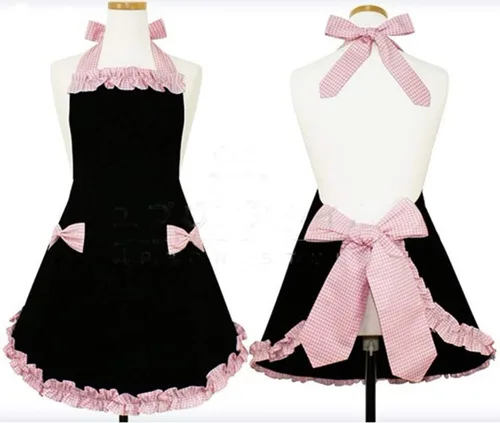 Miniatura 2 de Hyzrz Lindos delantales de moda para mujeres y niñas, camarera, cocina, restaurante, cocina, hogar, cocinero, babero, delantal, vestido de regalo