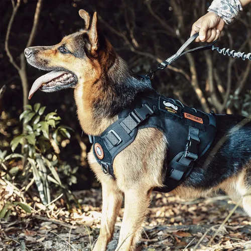 Miniatura 6 de OneTigris - Arnés táctico con mango para perro, arnés para perros grandes, chaleco de perro de servicio sin tirones con paneles de gancho y bucle