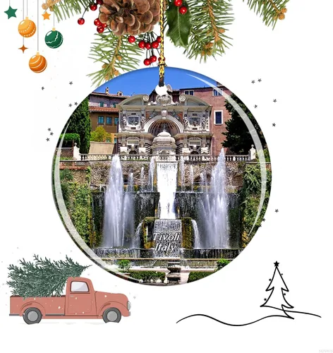Tivoli Garden Villa d'Este - Adorno de Navidad, cumpleaños, decoración del árbol de Navidad, adorno para decoración del hogar