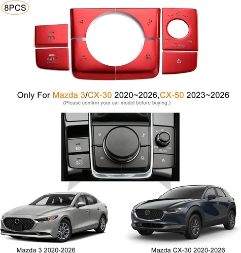 Miniatura 2 de 8 piezas compatibles con Mazda 3 CX-30 CX-50 2026 2025 2024 2023 2022 2021 2020 Accesorios para consola central de automóvil, panel de engranajes