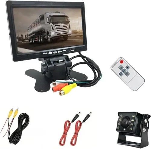 Miniatura 7 de 7" Car TFT LCD Screen Monitor Rear View Reversing Backup Camera Kit With 10M Cable Compatible With Truck/Bus/RV/Trailer/Tractor/camper(Monitor Only)
