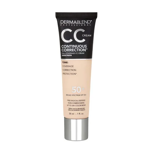 Dermablend Base de maquillaje CC Cream de corrección continua SPF 50+, base de cobertura completa y corrector de color, sin aceite