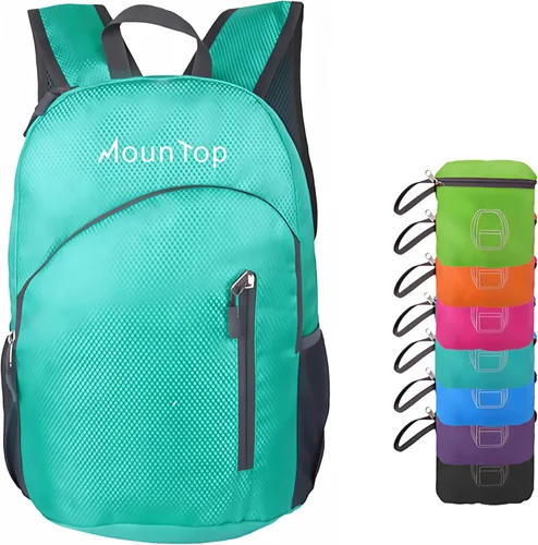 Miniatura 11 de MounTop Mochila resistente al agua plegable ligera al aire libre para viajes senderismo equitación Verde