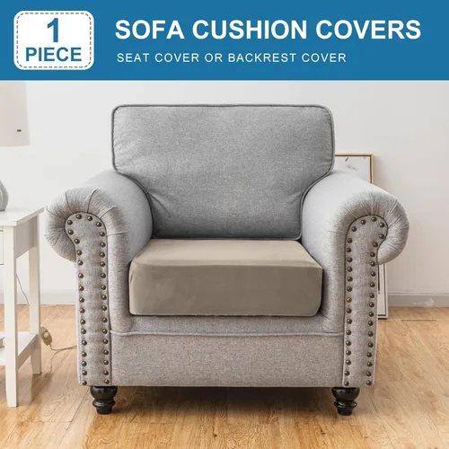 Miniatura 3 de Funda para sofá, funda de cojín de terciopelo elástico para sofá, 1 pieza, funda elástica lavable para asiento o respaldo, funda de asiento