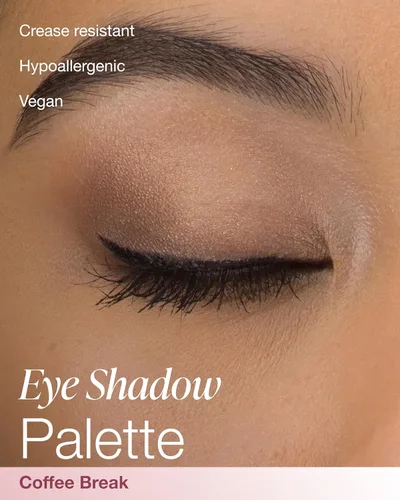 Miniatura 2 de Mineral Fusion Paleta de sombras de ojos Maquillaje vegano con acabados mate, satinado y brillante Fórmula natural y ligera (Coffee Break)
