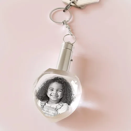 Miniatura 7 de CAPTUR3D Llavero con luz de cristal para fotos con foto personalizada grabada y luz LED regalo personalizado