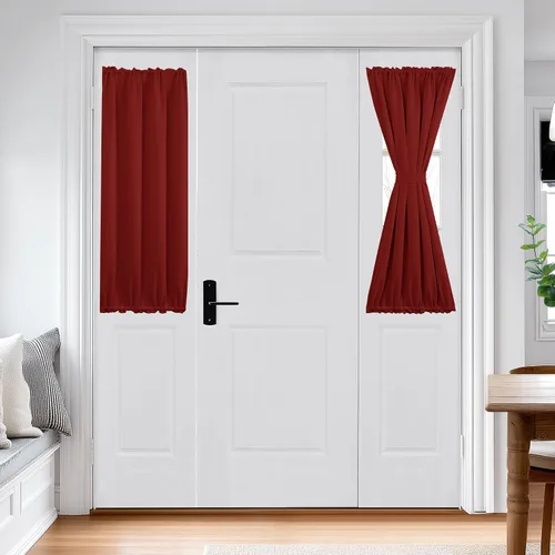 Miniatura 133 de Cortina térmica para puerta con bolsillo para barra, opacas, tratamiento de ventanas con ojales y ojales Deconovo 1 panel