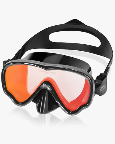 EverSport Gafas de natación para adultos con cubierta para la nariz, máscara de buceo transparente antivaho amplia visión sin borrosidad para Negro