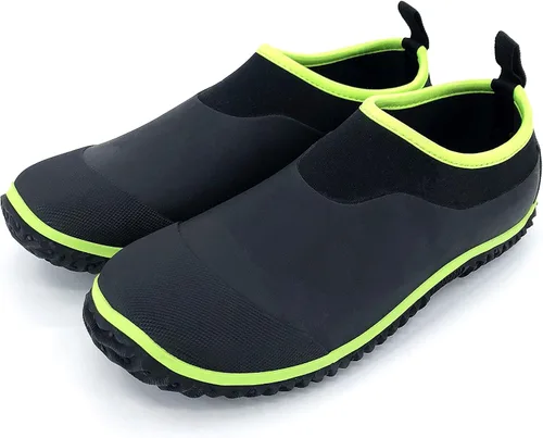 Miniatura 16 de SYLPHID Zapatos de jardín para hombre, zapatos de lluvia impermeables de neopreno para campamento, cuidado del césped, jardinería y trabajo