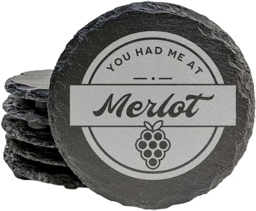 Miniatura 34 de Wine Not? Hilarious Drinking Wine is My Hobby Slate Coasters - Round Slate - Set of 8 Drinking Wine is Not My Habit