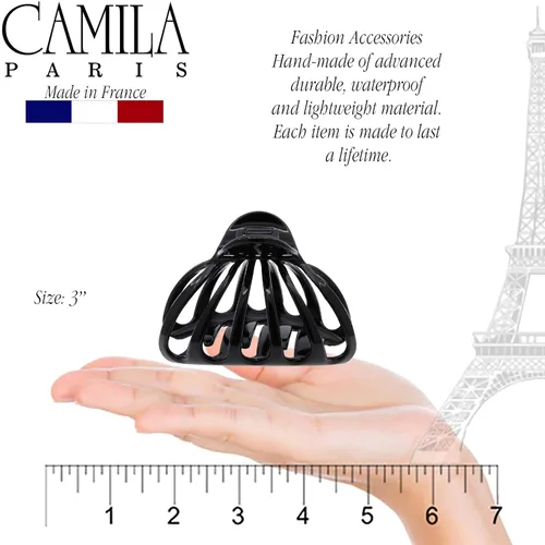 Miniatura 3 de Camila Paris CP3050 - Pinza para el pelo de pulpo francés, pinzas grandes para cabello grueso, pinza de pelo grande para cabello largo, pinzas