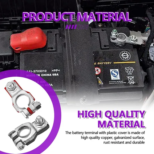 Miniatura 3 de Terminales de batería para Nissan – Positivo y Negativo Compatible con Nissan Infiniti Toyota Lexus 243407F000, 243407F001, 1 par