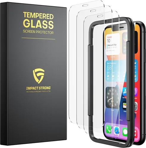 Miniatura 15 de ImpactStrong Paquete de 3 protectores de pantalla de vidrio templado inastillables para iPhone 17 Pro Max [marco de fácil instalación]