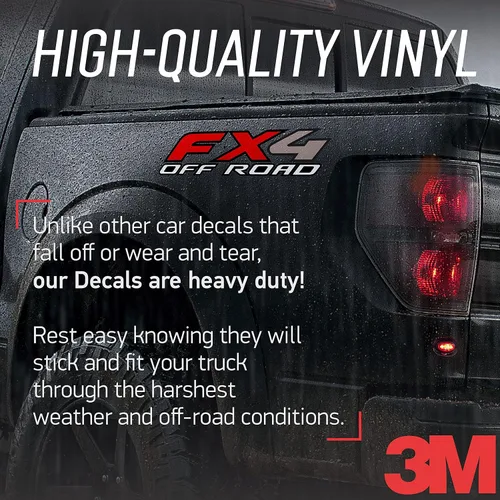 Miniatura 3 de GOLD HOOK FX4 - Calcomanías todoterreno compatibles con Ford F-150 F-250 F-350 2015-2024 – Pelar y pegar – Juego de 2