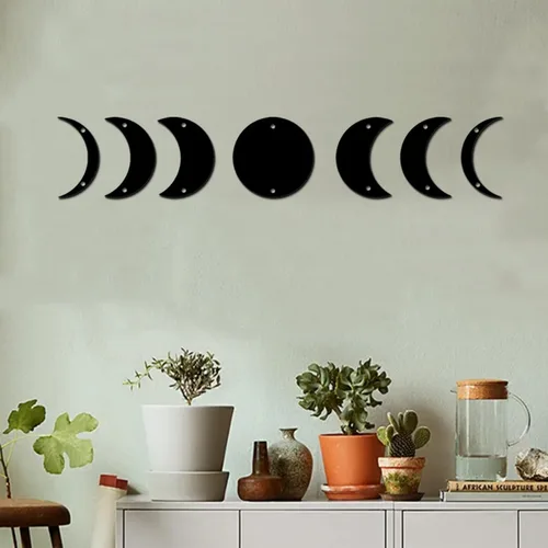 Miniatura 3 de Letrero de metal de fase lunar, decoración del hogar, arte de pared de fases lunares, decoración de pared de fase lunar, letreros de metal