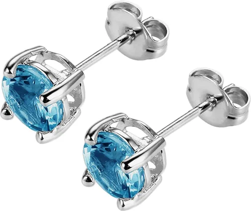Miniatura 26 de Amazon Essentials Aretes redondos de plata de ley con piedra natal (anteriormente colección Amazon)