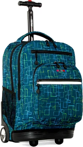 Miniatura 14 de J World Sundance Mochila Rodante para Laptop para Niñas y Niños. Mochila Escolar con Ruedas, Rombos negro, 20 pulgadas