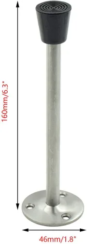 Miniatura 2 de Tope de puerta de acero inoxidable con punta de goma de 6.299 in de longitud total - Paquete de 2