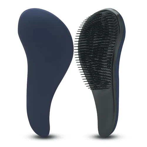 Miniatura 11 de Cepillo desenredante para cabello para niños y adultos, cepillo húmedo suave con cerdas suaves y flexibles, cepillo de peinado morado para cabello