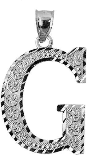 Claddagh Gold . Colgante de plata de ley 925 con inicial de letras A-Z disponible en pequeño, mediano y grande