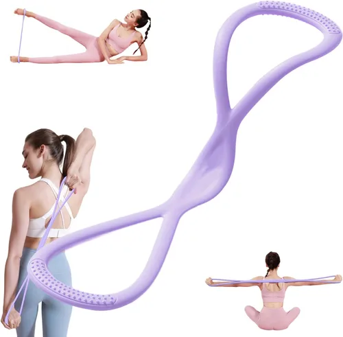 Miniatura 8 de Figura 8 Banda de resistencia para mujeres y hombres, banda de ejercicio con asas antideslizantes, equipo de fitness para gimnasio en casa