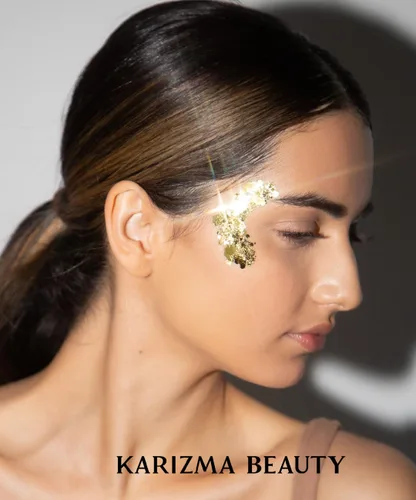 Miniatura 6 de KARIZMA 24K Gold Purpurina holográfica dorada Purpurina gruesa de 0.35 onzas para la cara, el cabello, los ojos y el cuerpo, para mujer. Purpurina