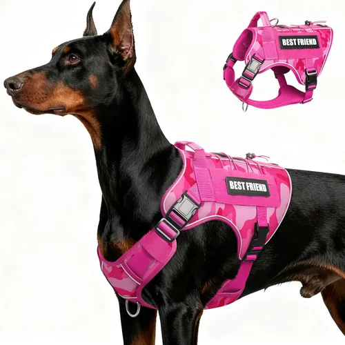 Miniatura 10 de Arnés Táctico para Perros Talla Pequeña, Sin Tirones Chaleco Militar para Perros con Asa, Arnés Reflectante de Servicio Pesado para Mascotas