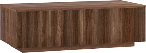 Miniatura 6 de Henn&Hart Mesa de centro rectangular acanalada de perfil bajo de 48 pulgadas para sala de estar, habitación familiar u oficina, color blanco aliso