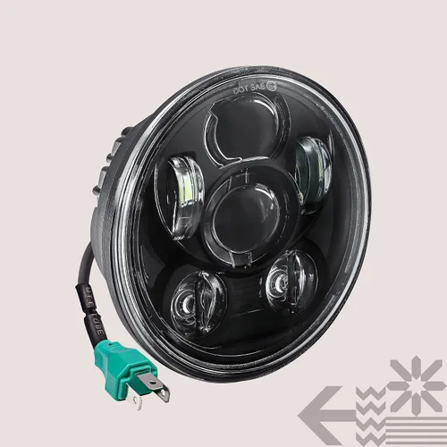 Miniatura 9 de TRUE MODS 5.75" (5 3/4) Faro LED para Harley Davidson [Acabado Negro] Faro LED Redondo para Motocicleta para Dyna Street Bob Super Wide Glide Low