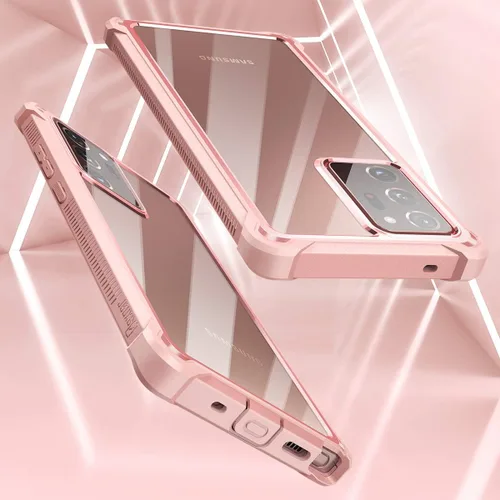 Miniatura 9 de Dexnor Funda para Galaxy Note 20 Ultra con Protector de Pantalla Transparente Metal Electrochapado 360 Cuerpo Completo Resistente Protectora Rosa