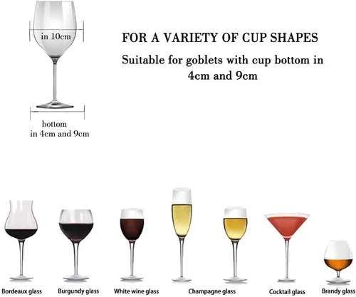 Miniatura 3 de FOMANSH Estante para Copas de Vino - Soporte para Copas de Vino debajo del Gabinete, Organizador de Metal para Copas de Vino y Vasos, Colgador