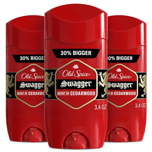 Old Spice Desodorante antitranspirante para hombres, protección 24/7 sudor y olor, frescura duradera 24/7, sólido invisible, Swagger con aroma a